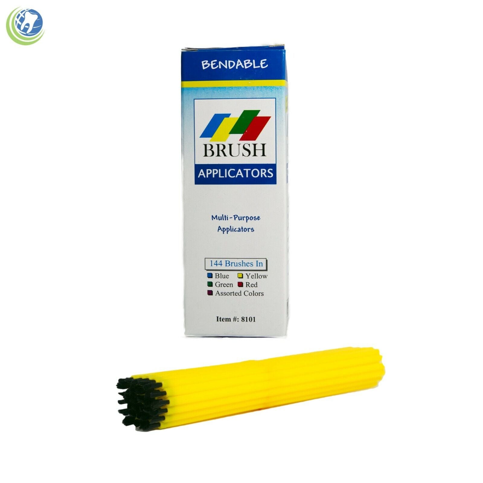 Plasdent 8101-3 Disposable Bendable Brush Applicators Yellow 144/Pk Plasdent 8101-3 Disposable Bendable Brush Applicators Yellow 144/Pk